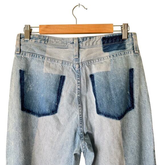 Adriano Goldschmied Women Phoebe Color Block Jeans Size 29R 29 Raw Hem Boho Blue - Picture 7 of 10